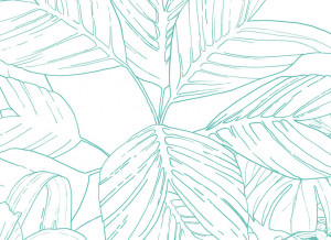 Papier peint Jungle Tropical Vert Turquoise Medium